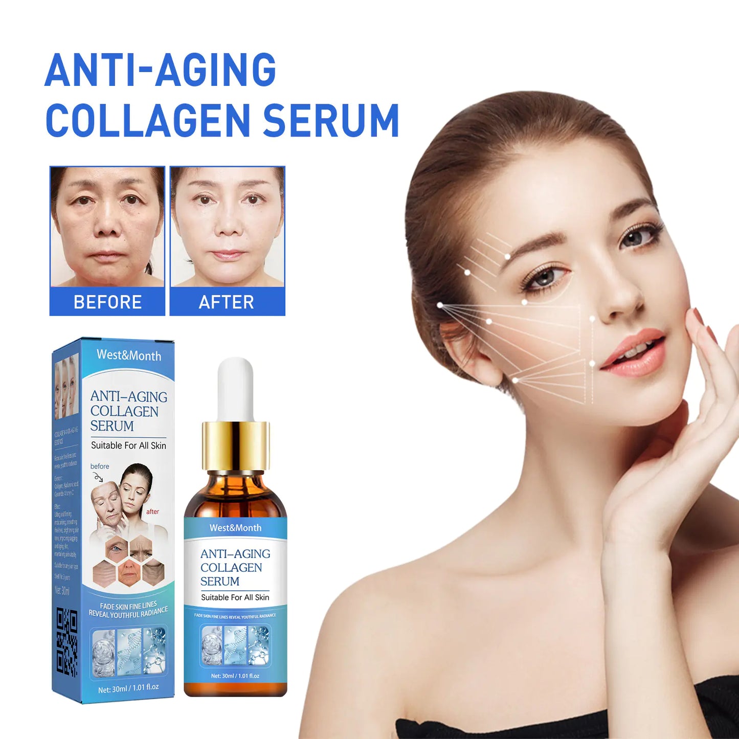 Collagen Anti-Wrinkle Facial Essence Serum, 30ml
